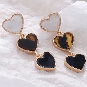 ✨ Animal Print Heart Trio Trendy Drop Earrings ✨